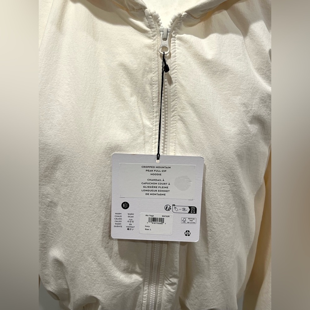 NWT ALO YOGA Cropped Mountain Peak Full-Zip Hoodie - Picture 4 of 6